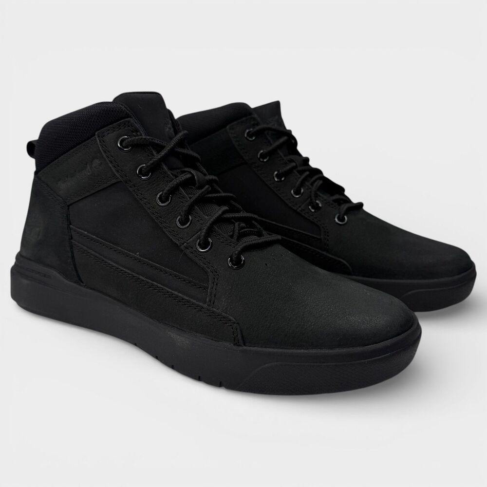 Timberland Allston Mid Lace Men's 8 Black Nubuck Sneakers NIB TB0A69V5EQ4